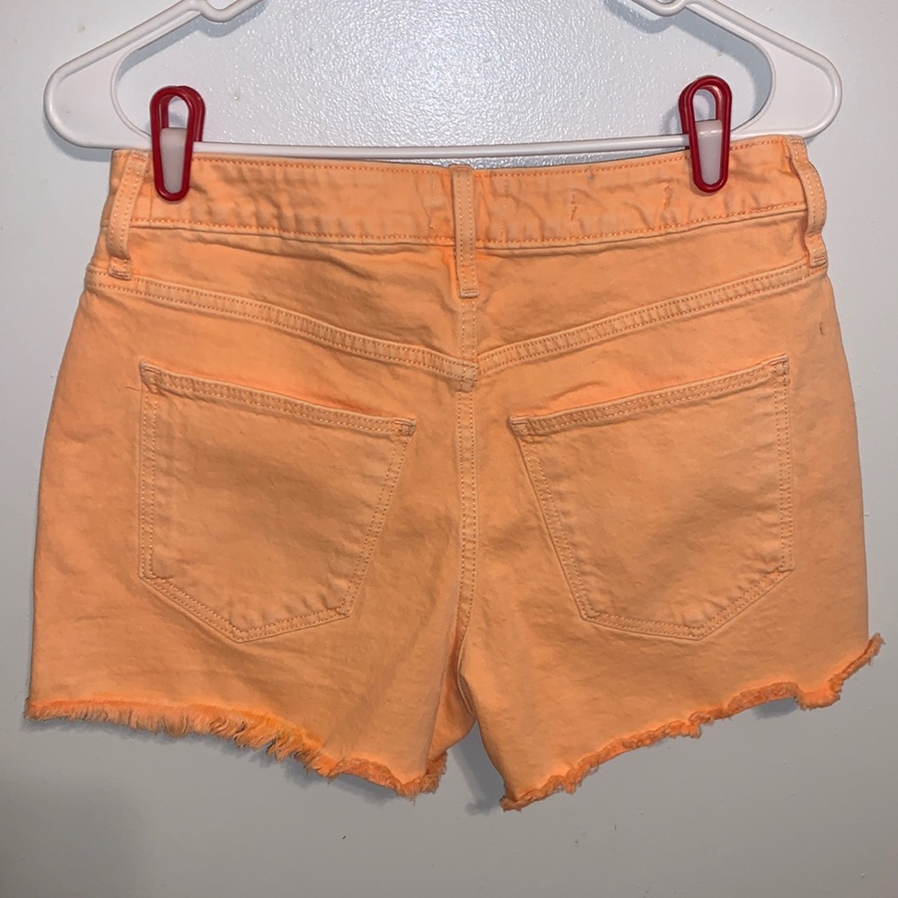 Orange High Waisted Jean Shorts